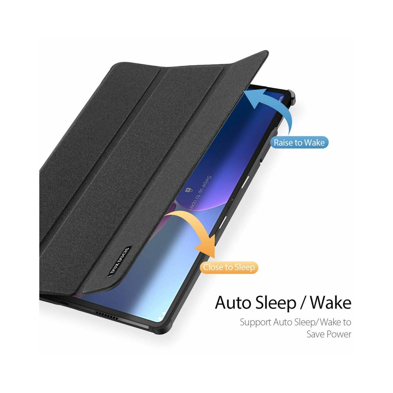 Dux Ducis Buch Tasche Hartschale mit Smart Sleep Standfunktion für LENOVO TAB P12 PRO 12.6" Tablet Hülle Schwarz
