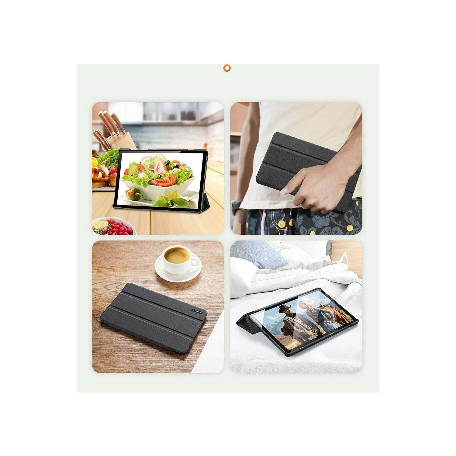 Dux Ducis Buch Tasche Hartschale mit Smart Sleep Standfunktion kompatibel mit Oppo Pad 11" Tablet Hülle Schwarz