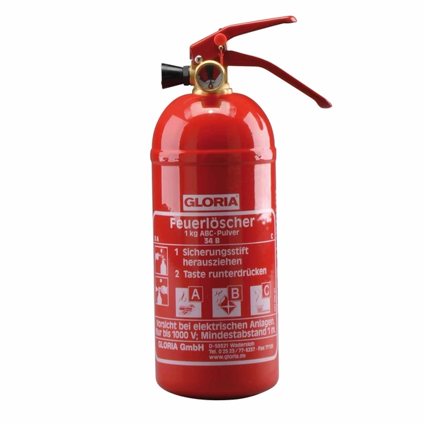Gloria Feuerlöscher + KFZ-Halterung, ABC Pulverlöscher, Autofeuerlöscher - Inhalt:1 kg Gloria Feuerlöscher + KFZ-Halterung, ABC Pulverlöscher, Autofeuerlöscher - Inhalt:1 kg