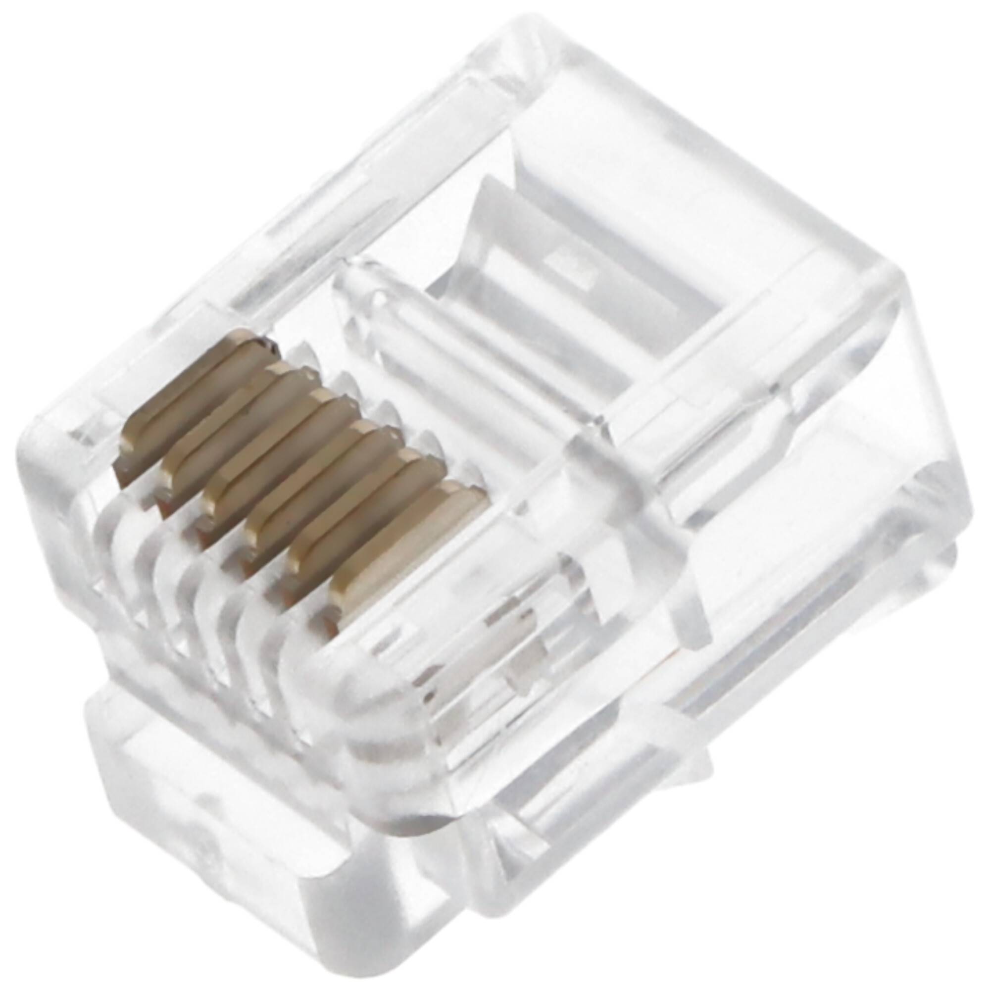 Goobay RJ12 Westernstecker für Rundkabel, 6 polig - zum Crimpen an Telefonrundkabel, ungeschirmt