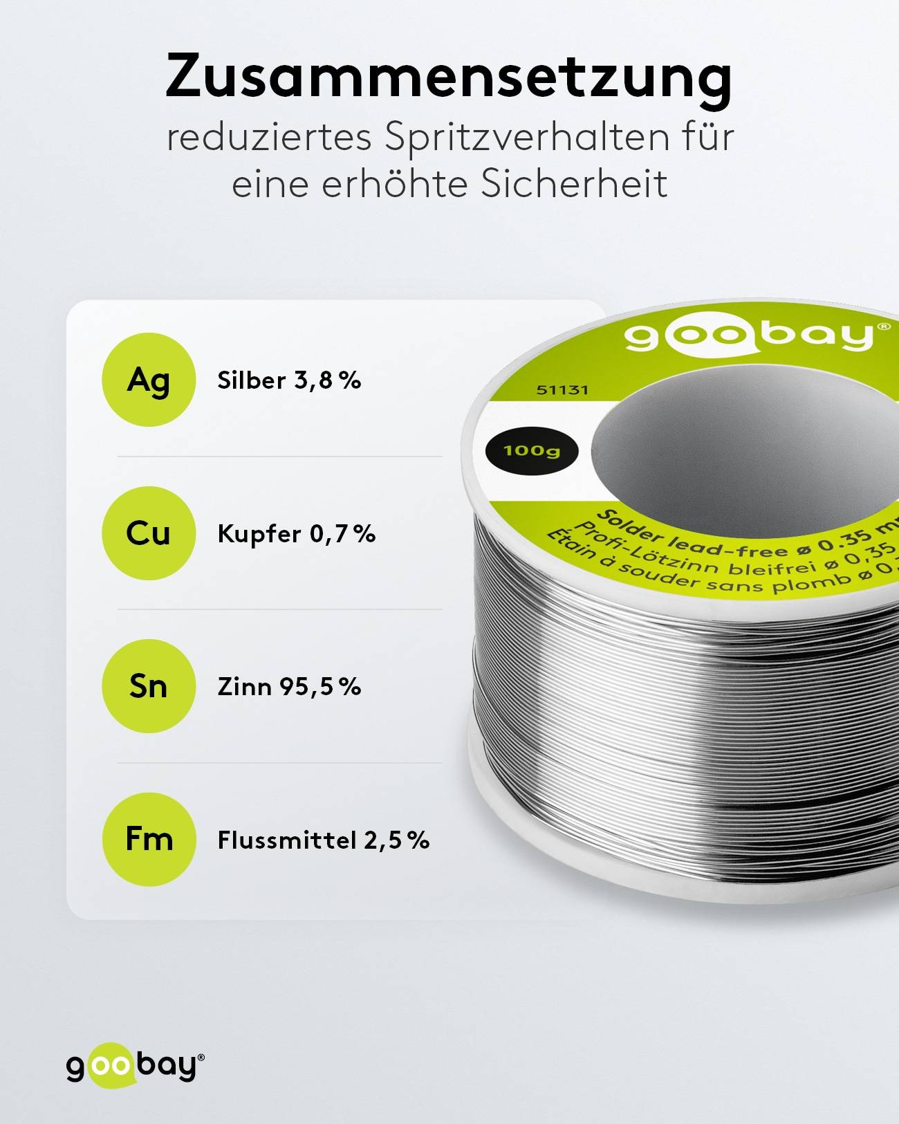 GOOBAY Lötzinn Pro, 100 g, Ø 0,35 mm