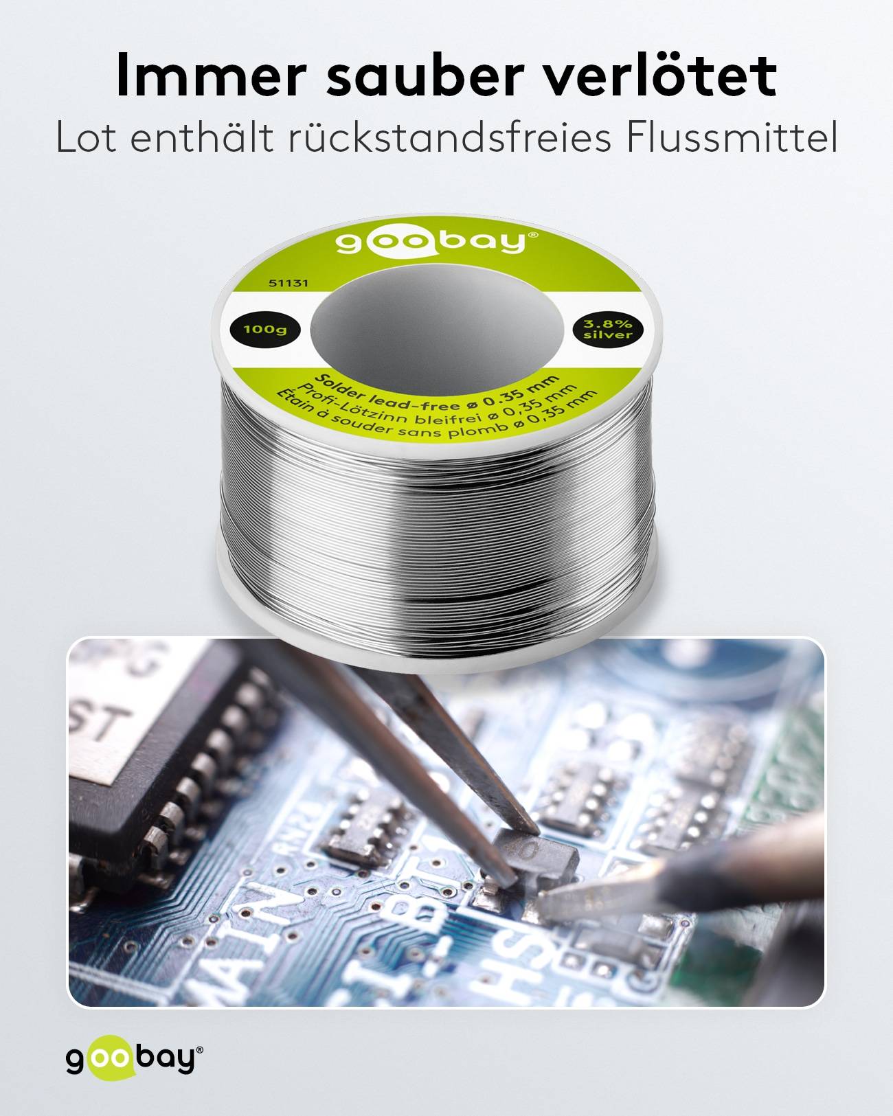 GOOBAY Lötzinn Pro, 100 g, Ø 0,35 mm