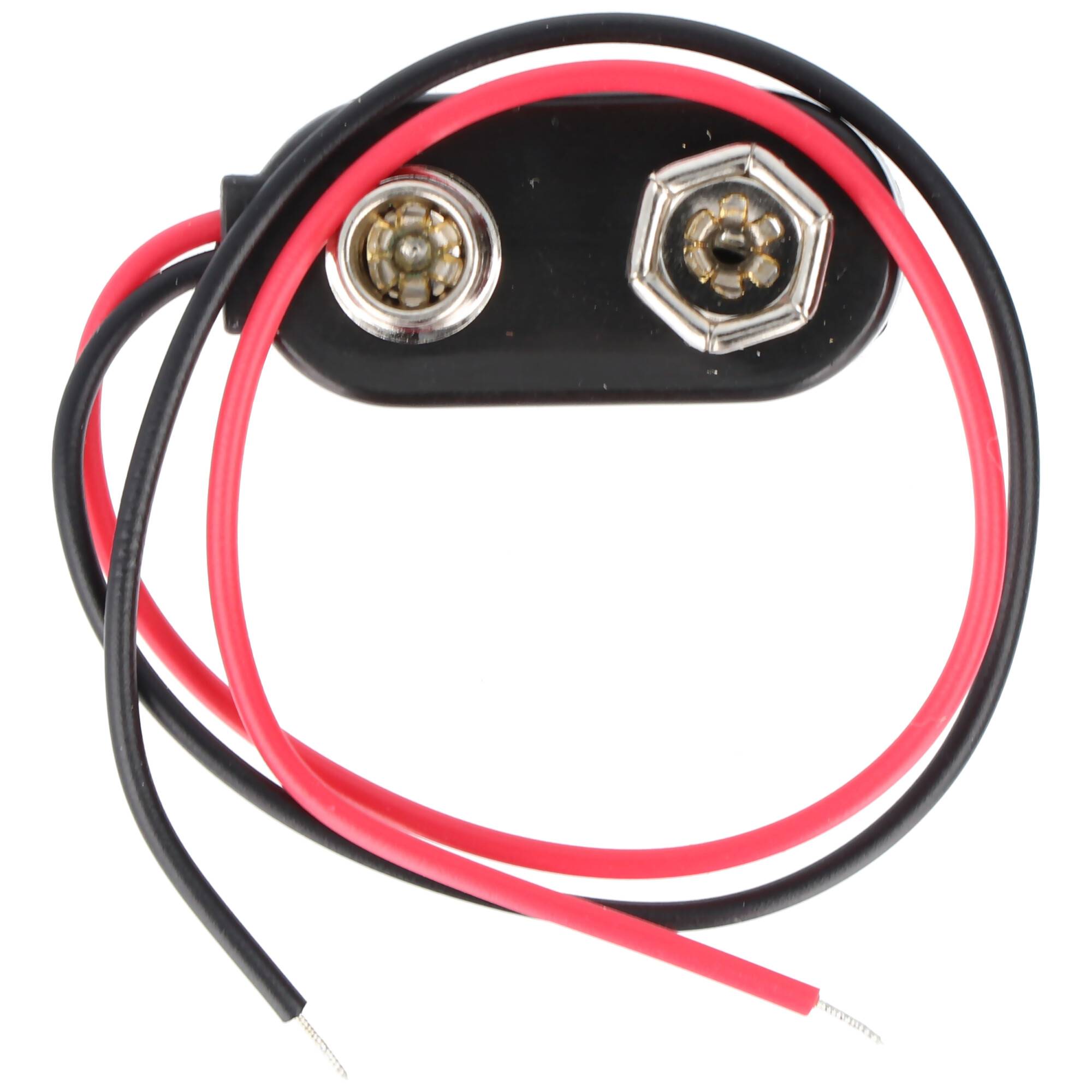 1x 9V Block Batteriehalter - lose Kabelenden, wasserabweisend – 9V Batterie Clip Anschluss, Batterie Halterung Elektroni