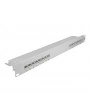 Delock Patch Panel - CAT 6a - RJ-45 X 16 - Grau - 1U - 48.3 cm (19") - 16x RJ-45