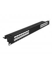 Delock Patch Panel - Rack montierbar - CAT 6a - RJ-45 X 16, LSA X 16 - Schwarz -