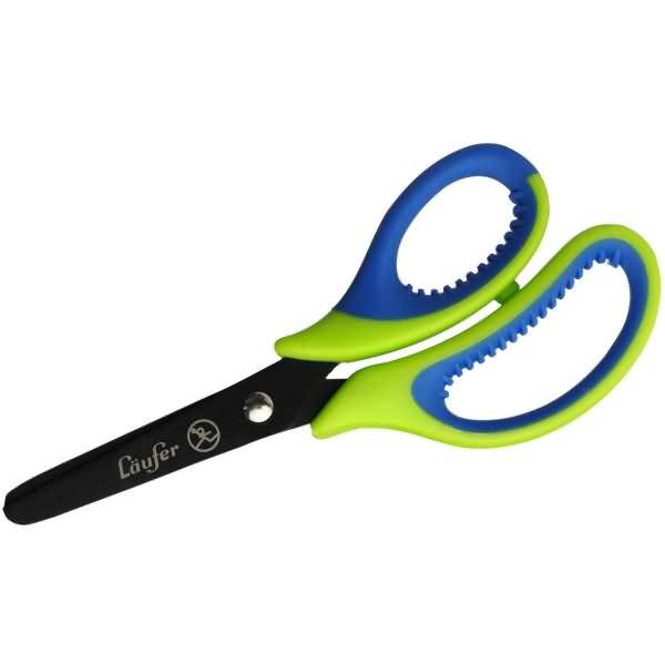Bastelschere 13cm rund mit weichem Komfortgriff grün-blau