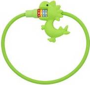 FISCHER Kabel-Fahrradschloss Dinosaurier, Länge: 600 mm Seilschloss ohne Rahmenhalter, Durchmesser: 10 mm,