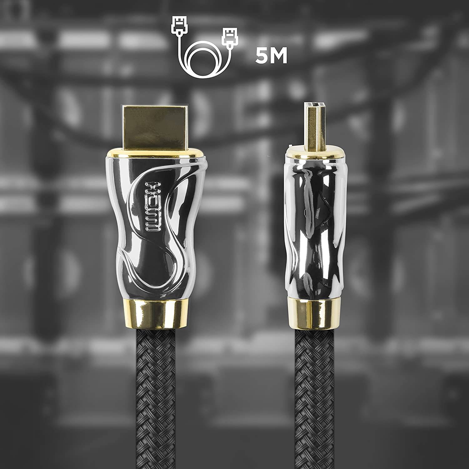 Duronic HDC04 HDMI-Kabel 2m - 24k Goldkontakte - High-Speed HDMI V2.0 für Ultra-HD 2160p 4K Auflösung - Für PS5 und VR