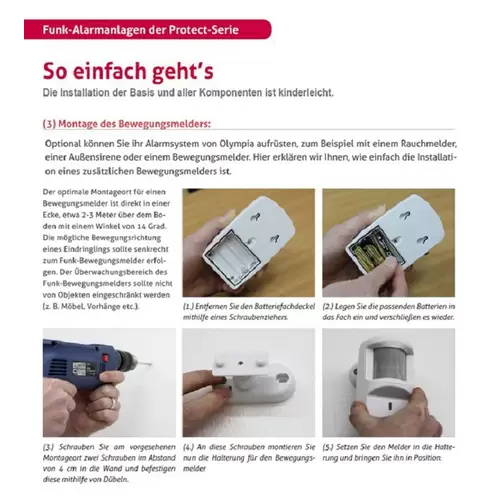 OLYMPIA Protect 9061 Alarmanlage GSM Funk Set OLYMPIA Protect 9061 Alarmanlage GSM Funk Set