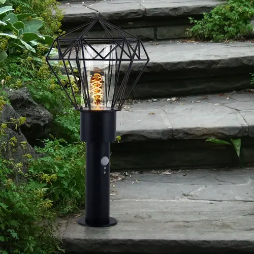 Außenbeleuchtung Standleuchte Säulenlampe Außen mit Bewegungsmelder Garten Stehlampe Aussen Bewegungsmelder, schwarz Diamant Gitter, 1x E27, LxBxH Außenbeleuchtung Standleuchte Säulenlampe Außen mit Bewegungsmelder Garten Stehlampe Aussen Bewegungsmelder, schwarz Diamant Gitter, 1x E27, LxBxH