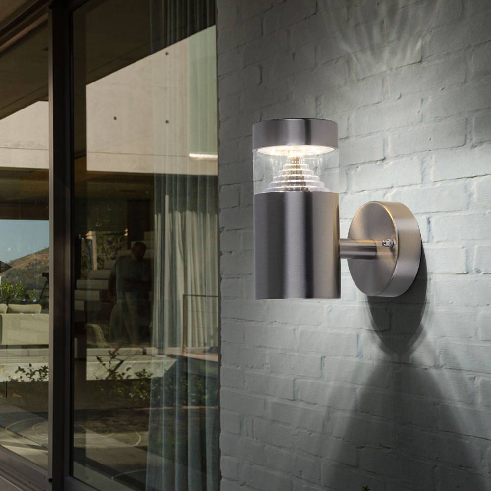 Außenwandleuchte LED Außenstrahler Hauswand Fackelleuchte Wandlampe Haustür Eingang Beleuchtung, 12x SMD LED 7 Watt 450 Lumen warmweiß, LxBxH 7,6x