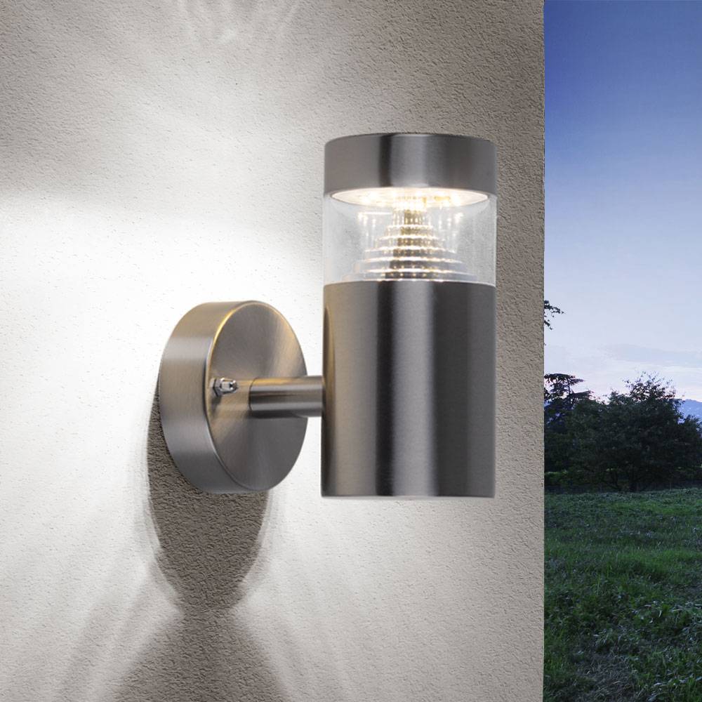 Außenwandleuchte LED Außenstrahler Hauswand Fackelleuchte Wandlampe Haustür Eingang Beleuchtung, 12x SMD LED 7 Watt 450 Lumen warmweiß, LxBxH 7,6x