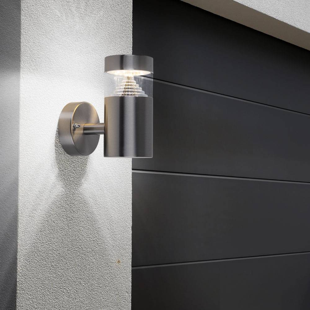 Außenwandleuchte LED Außenstrahler Hauswand Fackelleuchte Wandlampe Haustür Eingang Beleuchtung, 12x SMD LED 7 Watt 450 Lumen warmweiß, LxBxH 7,6x