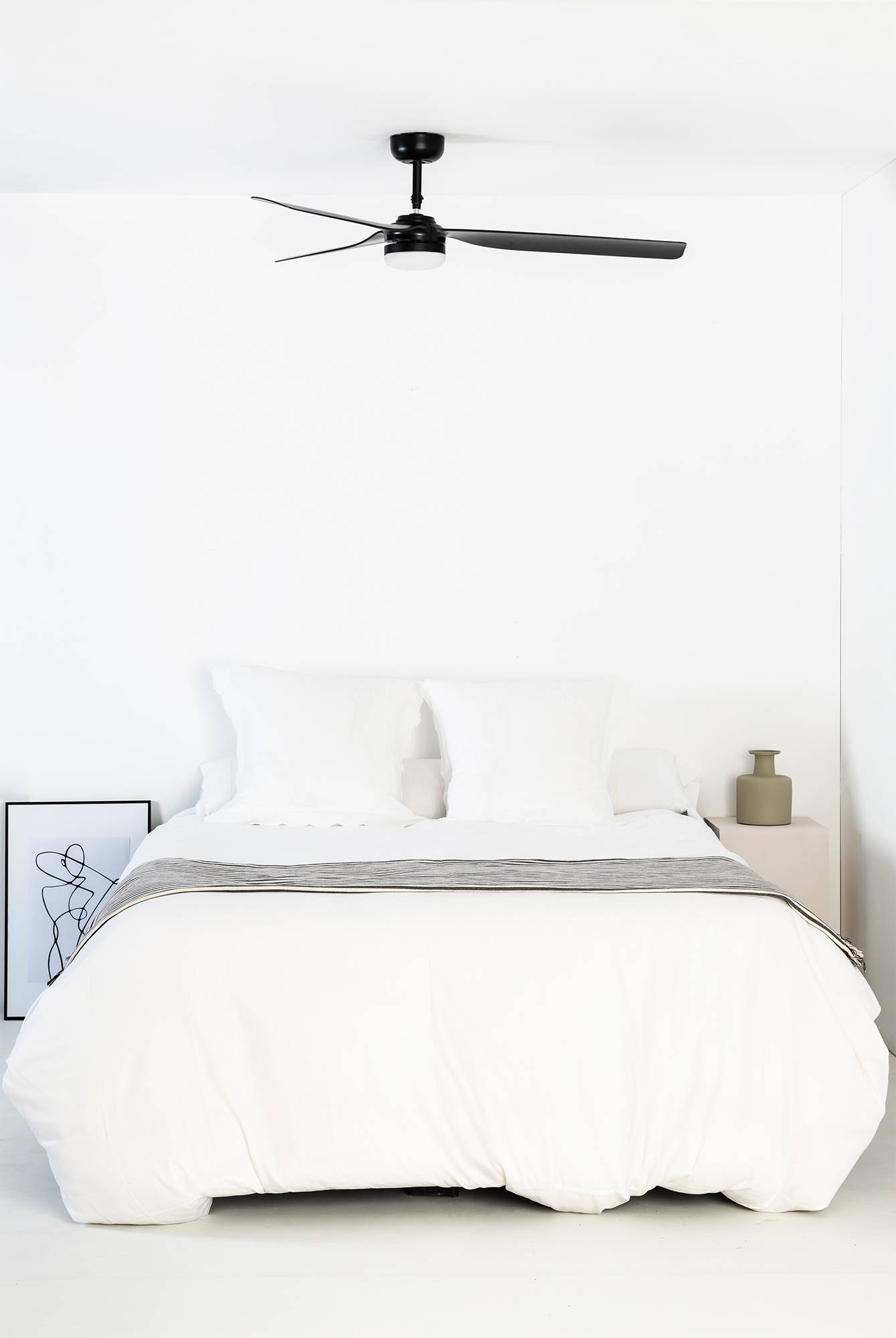 Energiespar Deckenventilator Punt Schwarz mit LED