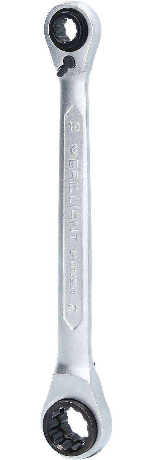 Brilliant Tools 4in1, Doppel-Ratschenringschlüssel, 10 x 13, 17 x 19