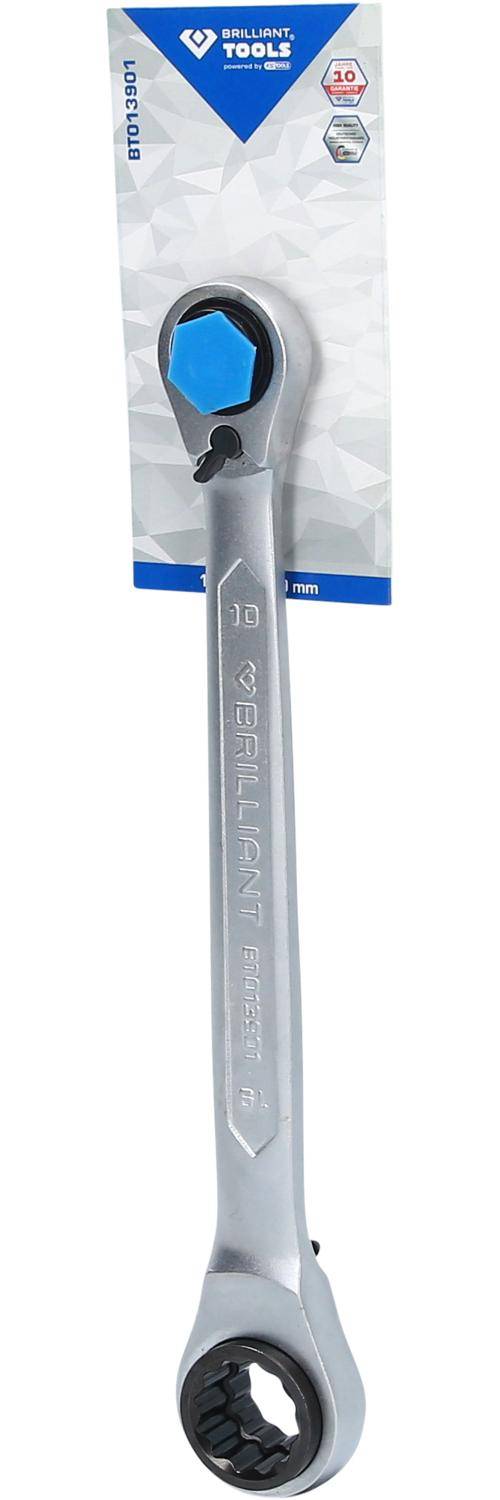 Brilliant Tools 4in1, Doppel-Ratschenringschlssel, 10 x 13, 17 x 19 mm