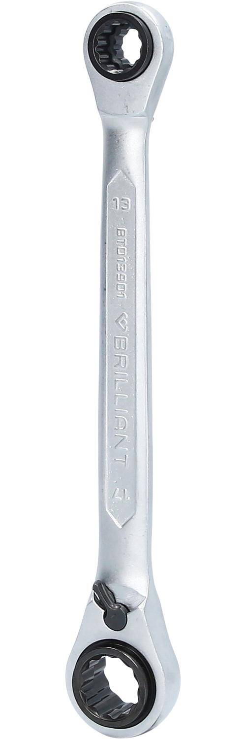 Brilliant Tools 4in1, Doppel-Ratschenringschlssel, 10 x 13, 17 x 19 mm