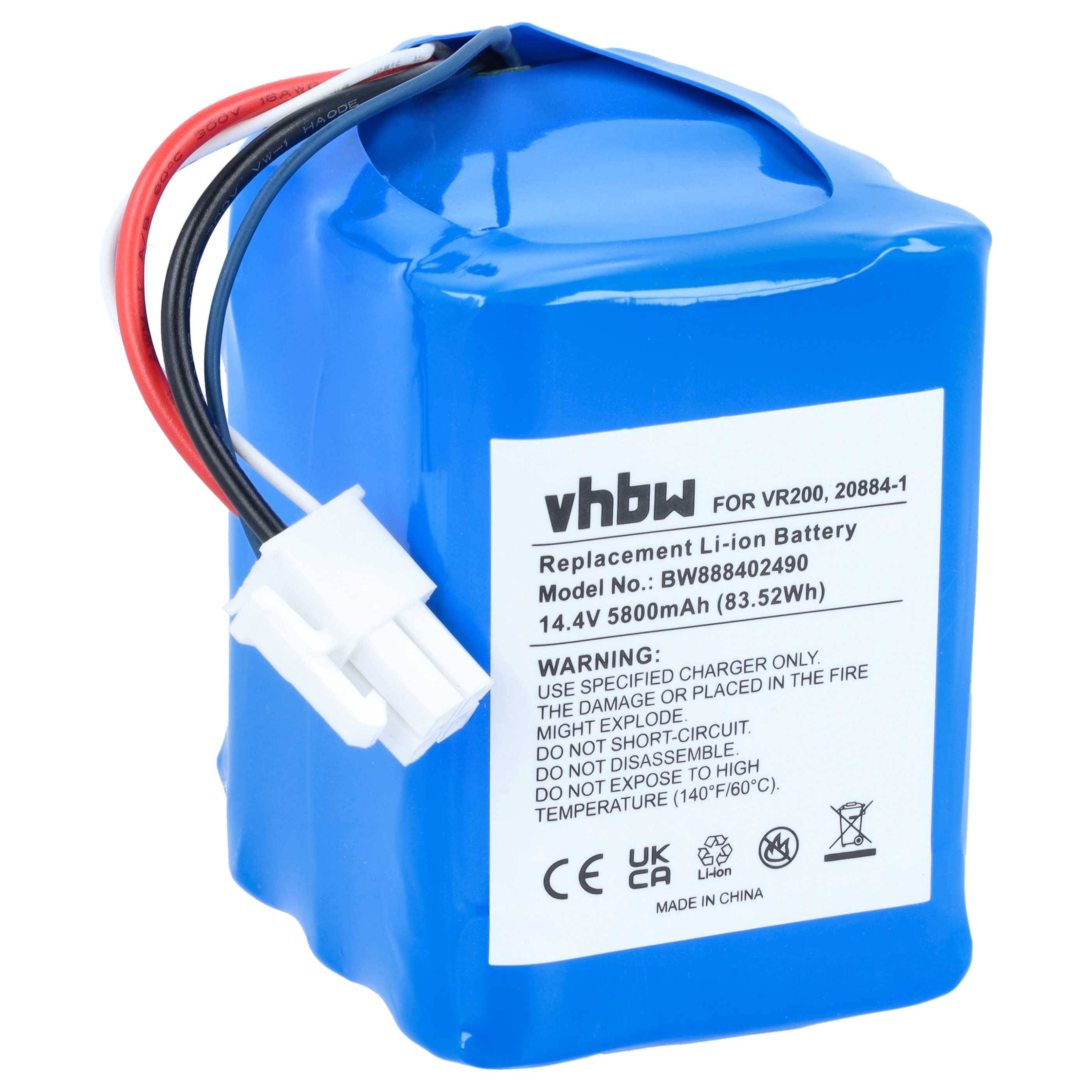 vhbw Akku kompatibel mit Vorwerk Kobold VR200 | Staubsauger (5800 mAh, 14,4 V, Li-Ion)