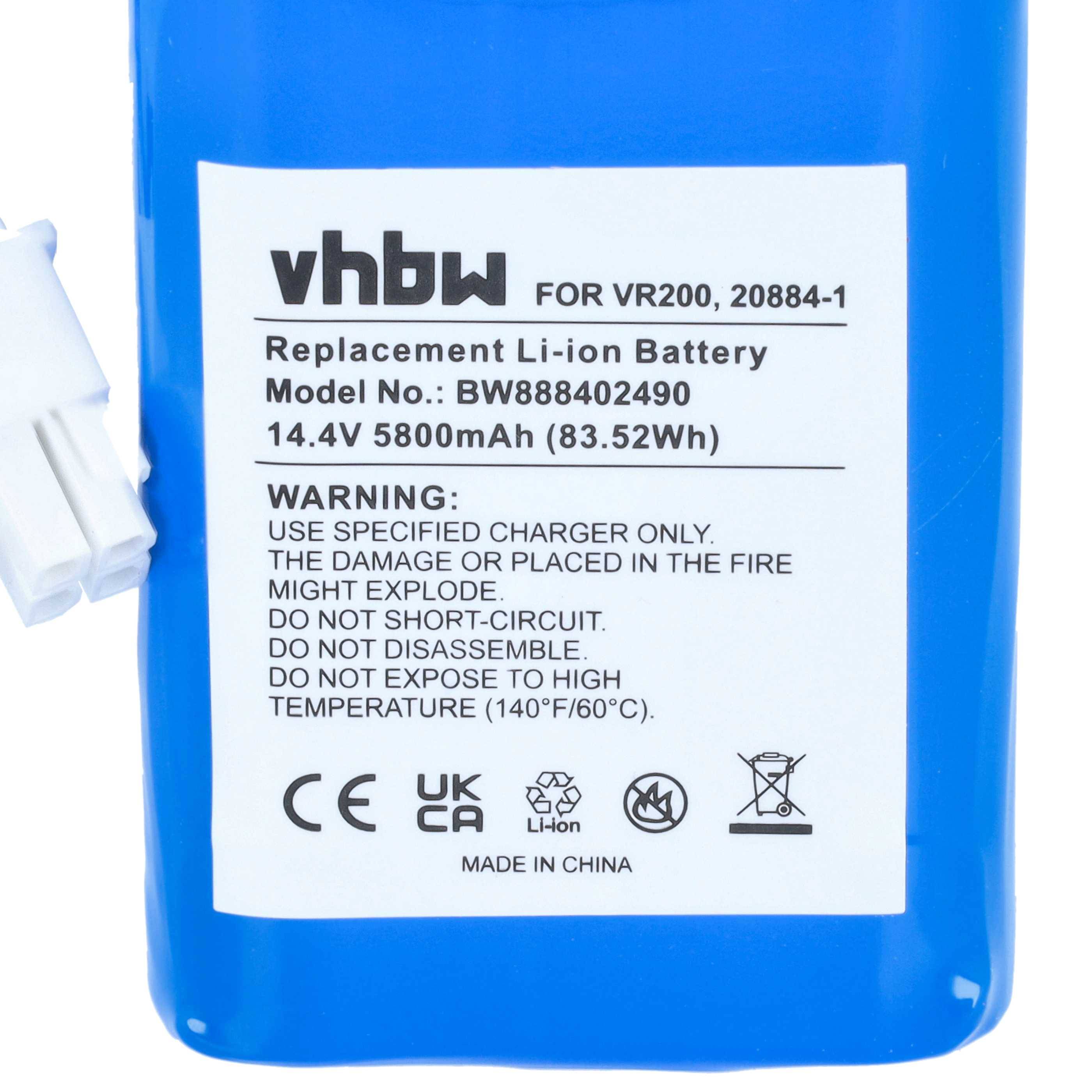 vhbw Akku kompatibel mit Vorwerk Kobold VR200 | Staubsauger (5800 mAh, 14,4 V, Li-Ion)