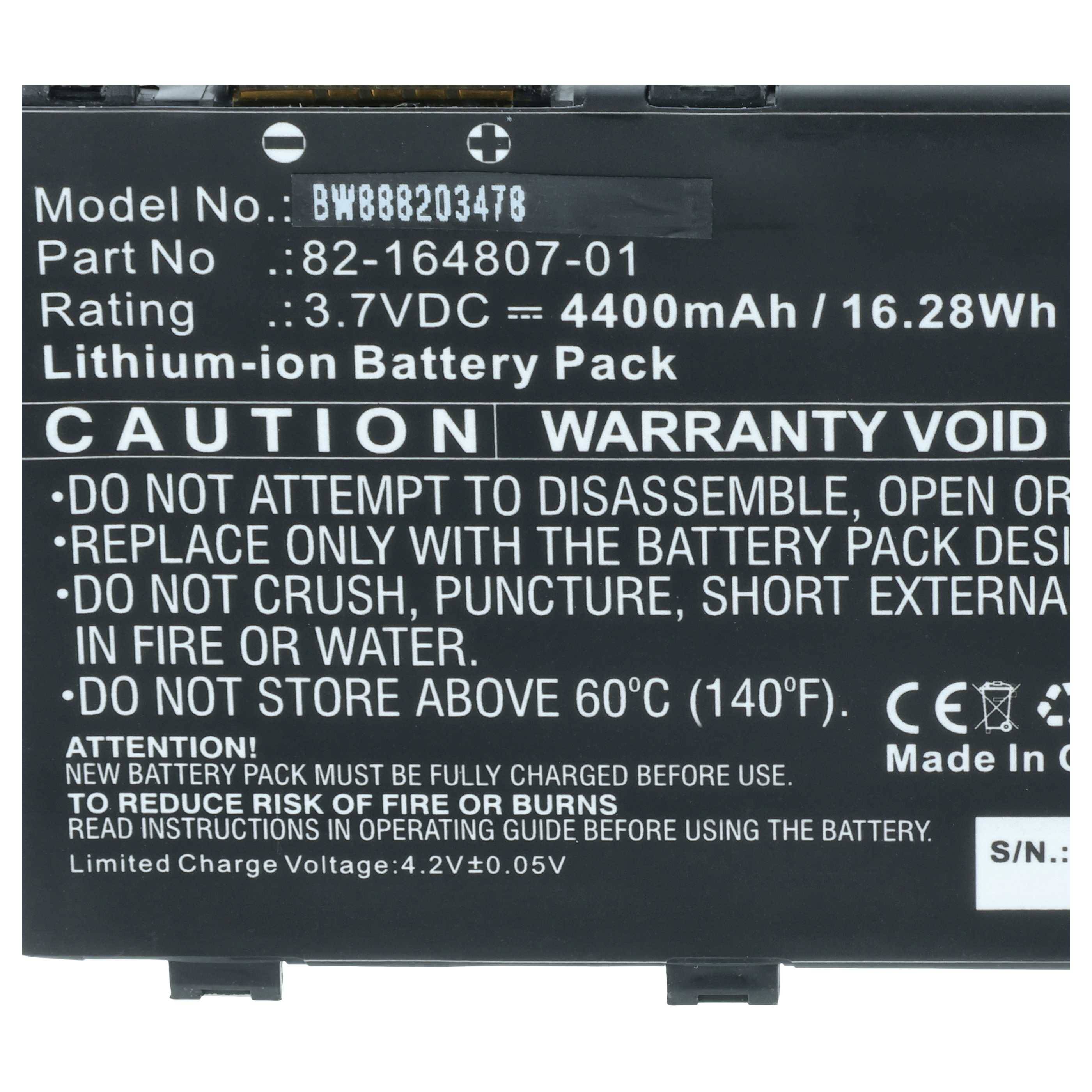 vhbw 2x Akku Ersatz für Motorola KT-TC55-29BTYD1-01 für Mobilcomputer PDA Scanner (4400 mAh, 3,7 V, Li-Ion)