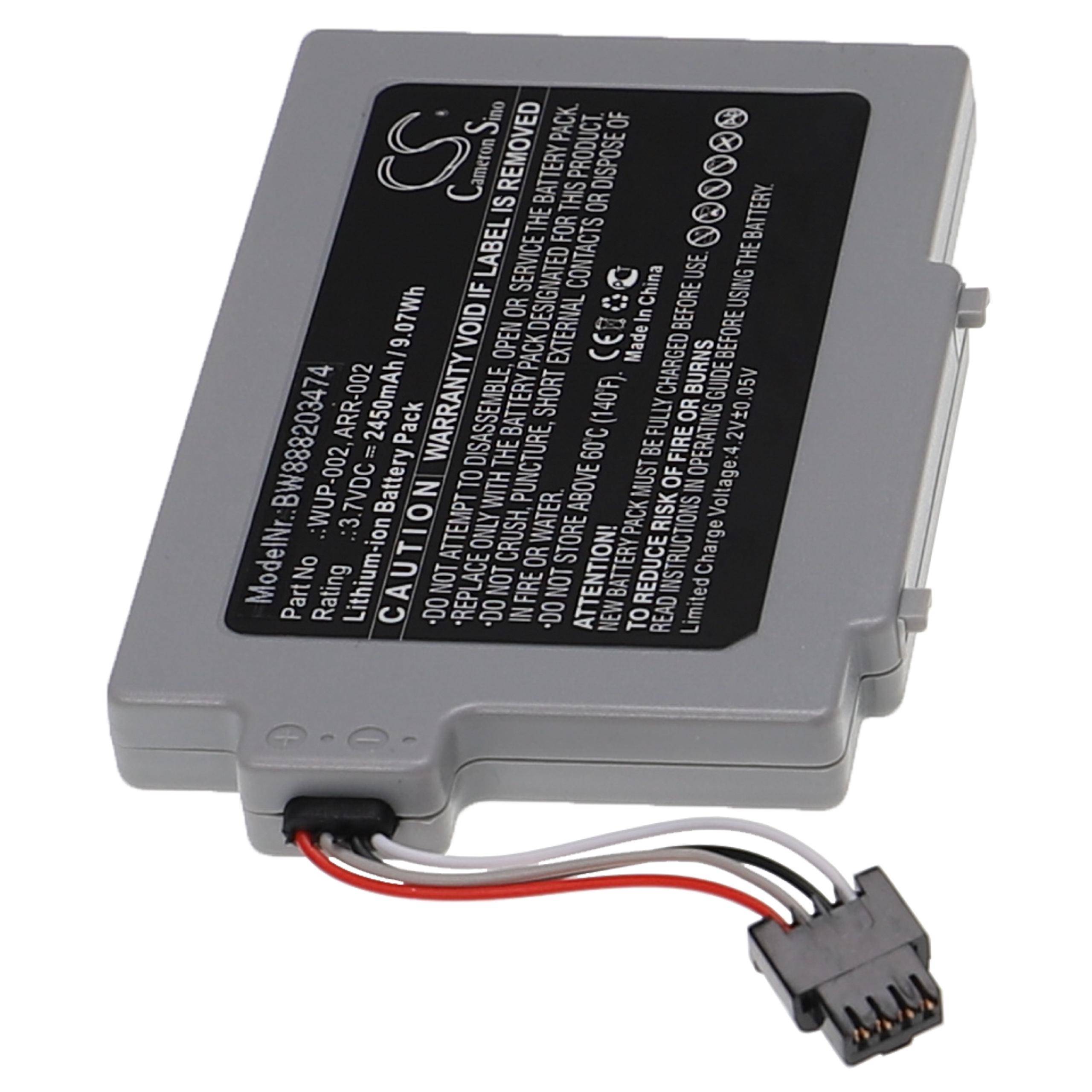 vhbw Akku Ersatz für Nintendo ARR-002, WUP-002 für Controller (2450mAh, 3,7V, Li-Ion)