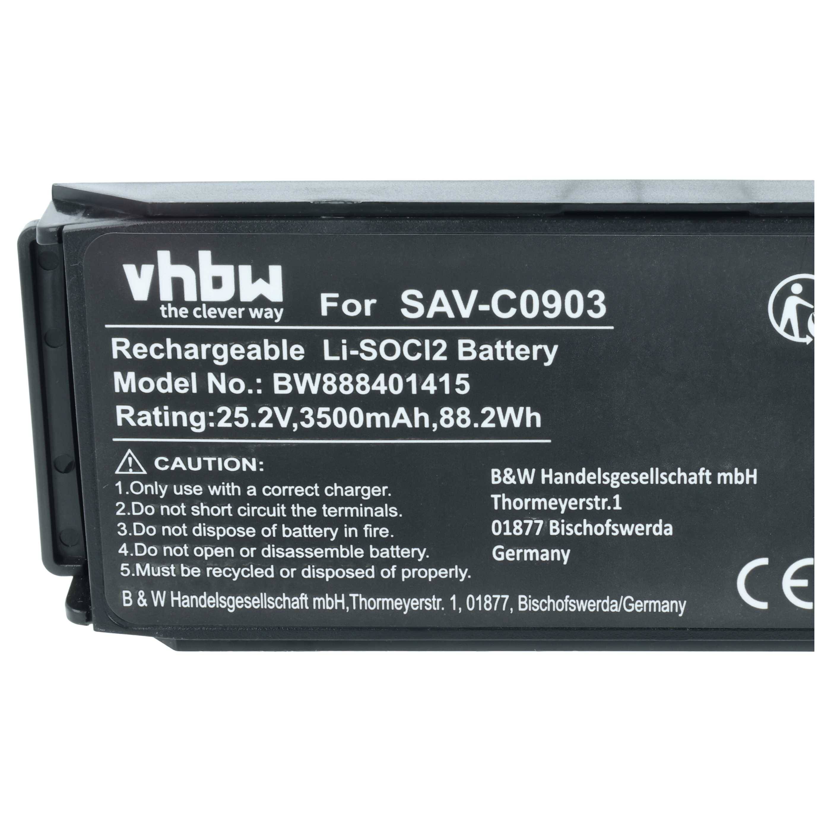 vhbw 2x Batterie Ersatz für Saver One SAV-C0903 für Medizintechnik (3500 mAh, 25,2 V, Li-SOCl2)