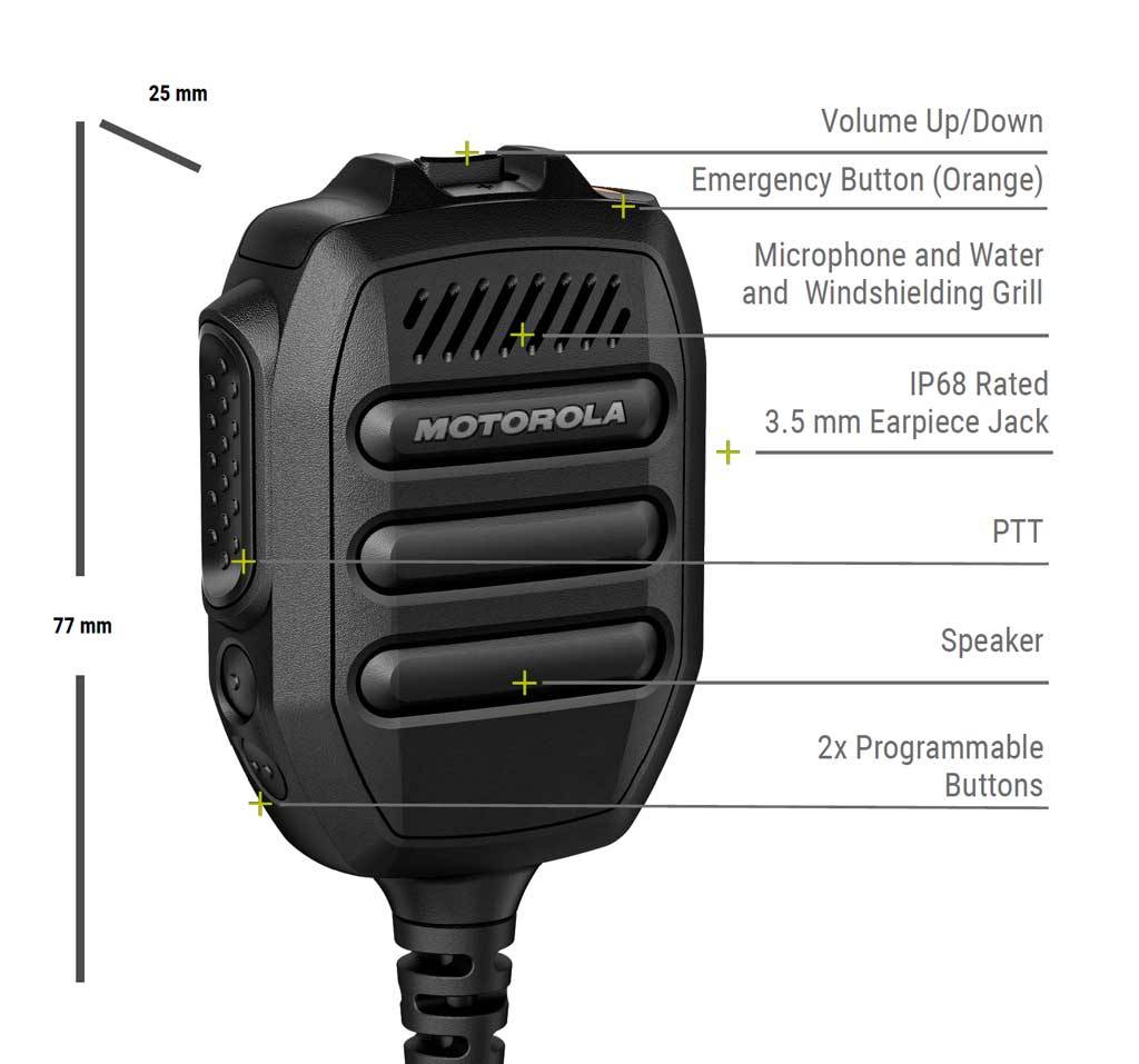 Motorola großes IMPRES Lautsprecher Mikrofon IIP68 RM780 PMMN4128A