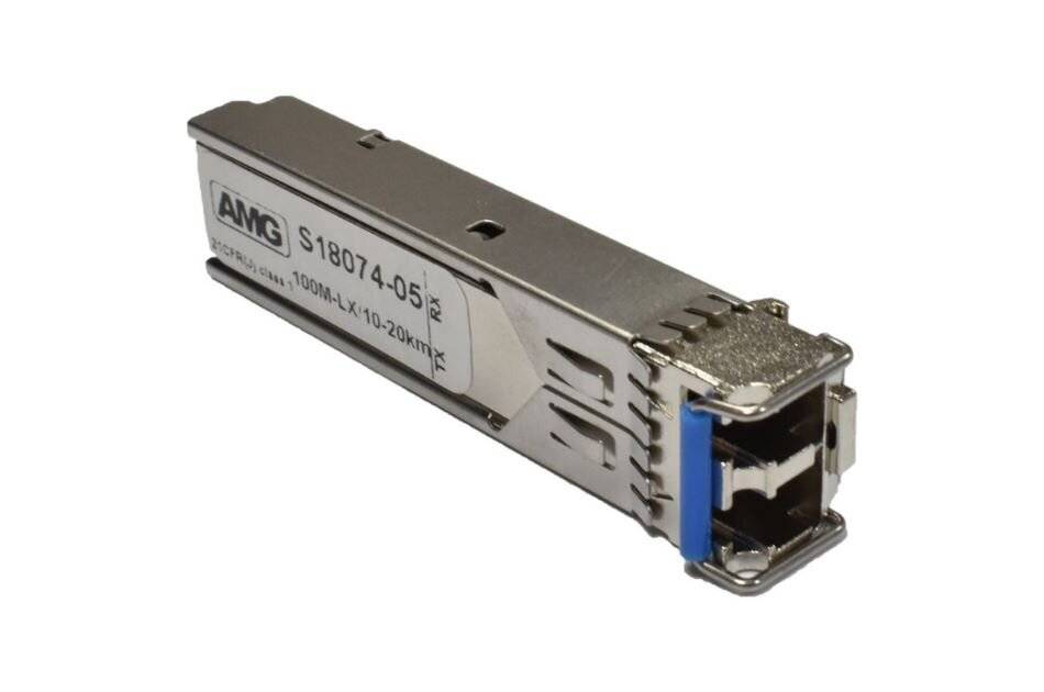 AMG Systems SFP-SM-100M-LX20-31, SFP, 100Mb/s, Doppelfaser, Singlemode, 20km Reichweite (Tx/Rx: 1310 nm) 19dB DR