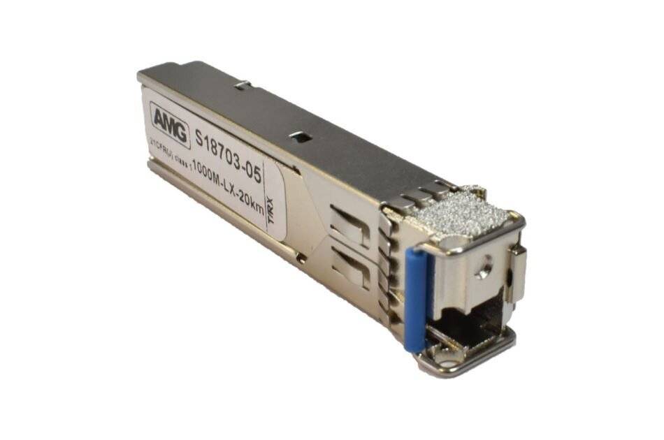 AMG Systems SFP-SM-1G-BX20-31, SFP, 1Gb/s, Einfaser, Singlemode, 20km Reichweite (Tx: 1310 nm, Rx: 1550 nm), LC