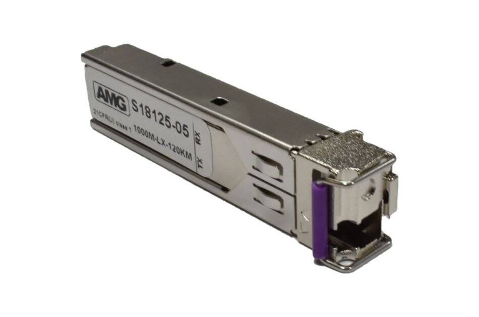 AMG Systems SFP-SM-1G-BX120-49, SFP, 1Gb/s, Einfaser, Singlemode, 120km Reichweite (Tx: 1490 nm, Rx: 1510nm), LC