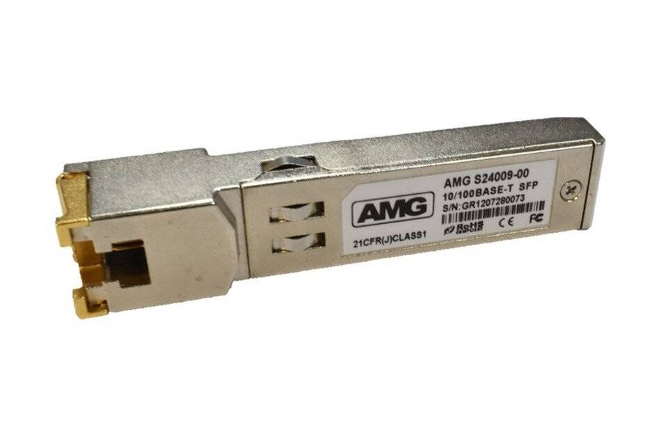 SFP-CU-100M, Ethernet-SFP-Transceiver, 10/100 BASE-T, RJ45, 0°C bis 70°C Betriebstemperatur