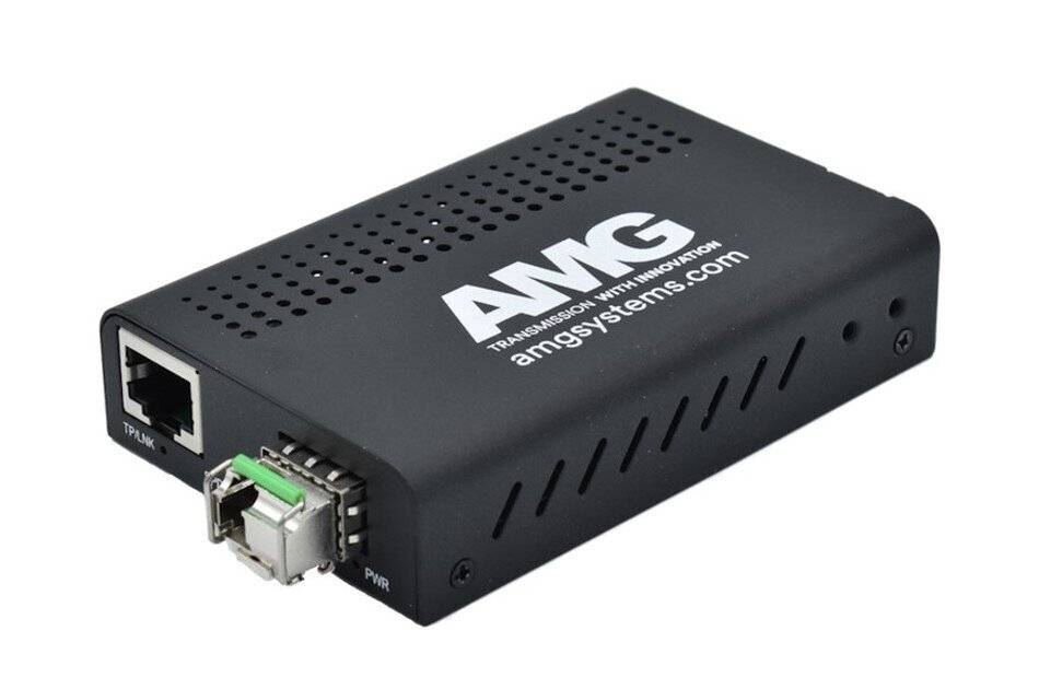 AMG Systems AMG210M-1G-1SS1B, Medienkonverter, für 0°C bis 50°, 1 x 10/100/1000BT RJ45, 1 x GFX, SM, 1 Faser, 1550nm,