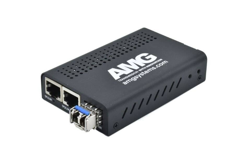 AMG Systems AMG210M-2G-1SM2, Medienkonverter, für 0°C bis 50°, 2 x 10/100/1000BT RJ45, 1 x GFX, MM, 2 Fasern