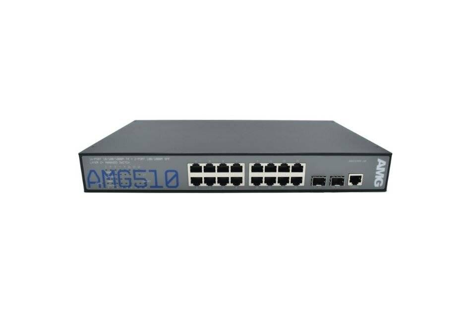 AMG Systems AMG510-16G-2S, Managed Switch, 16 x 1GBT RJ45 , 2 x 100/1000FX SFP Slots