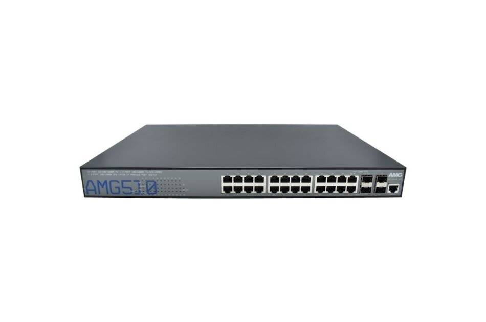 AMG Systems AMG510-22GAT-2CAT-2S-P460, Managed Switch, 22(24)x1GBT RJ45 mit 30W PoE, 460W Budget, 2x 1GFX SFP Slots