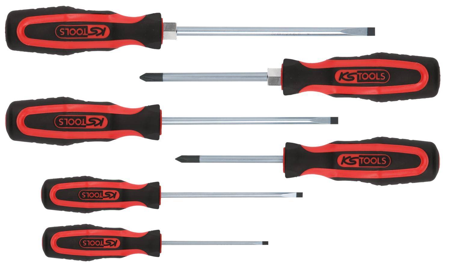 KS TOOLS ERGOTORQUEplus Schraubendreher-Satz, 6-tlg Schlitz, PH