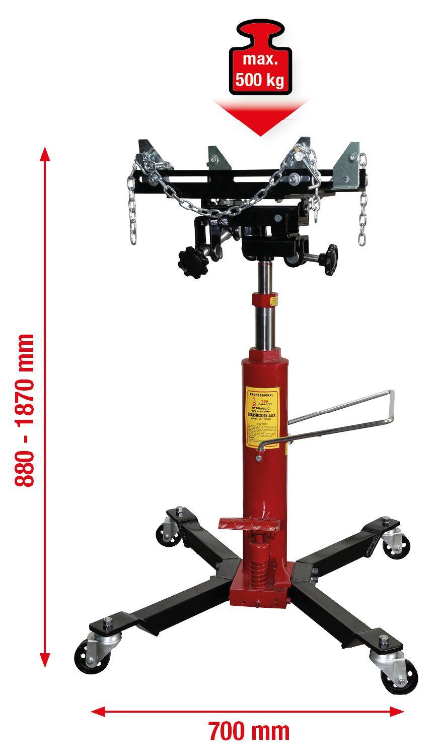 KS TOOLS Hydraulik-Getriebeheber mit Tisch,500kg