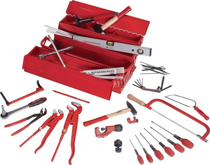 Werkzeugsortiment 50 tlg. f. Azubis im Stahlblech Werkzeugkasten Rothenberger