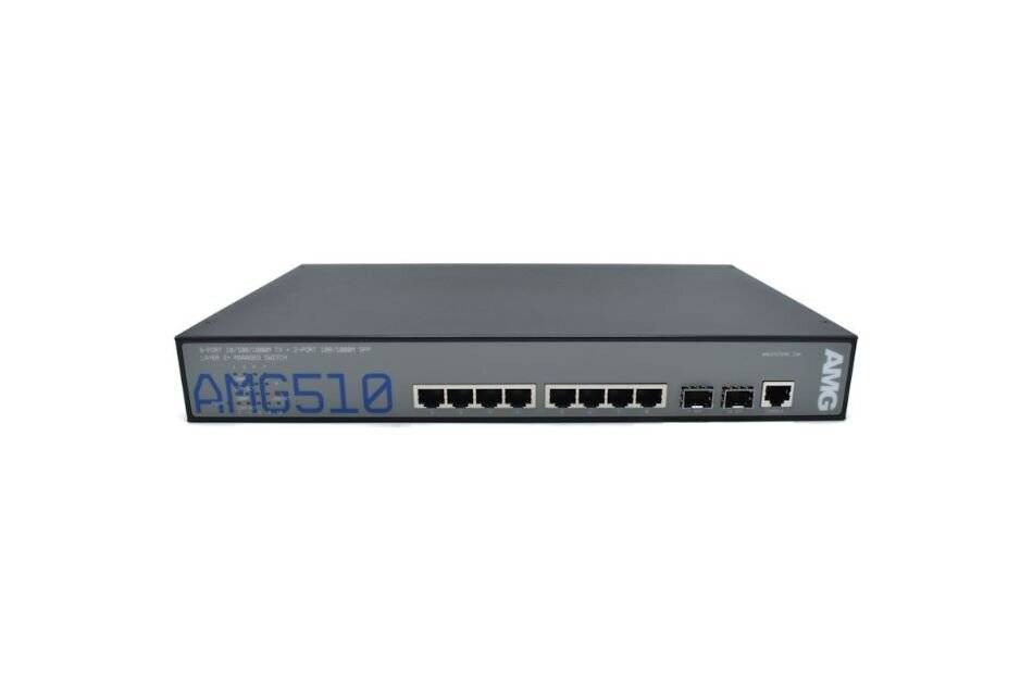 AMG510-8GAT-2S-P210, Managed Switch, 8 x GBT RJ45 30W PoE (210W max.), 2 x 100/1000FX SFP Slots