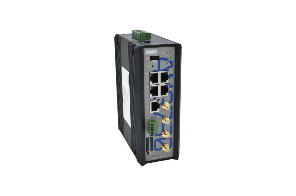 AMG750-1G-4GAT-1E4-P120, Industrieller Managed 4G Router, 5 x 10/100/1000BT, 4 x 30W PoE, WLAN, RS232/485