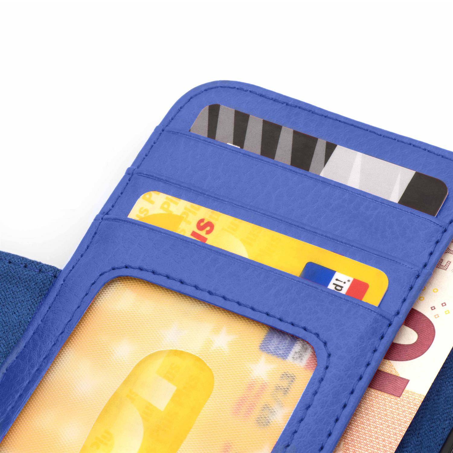 Cadorabo Hülle für Apple iPhone 13 PRO MAX in Blau Backcover Handy Schutz Hülle Book Case Booklet Kartenfächer