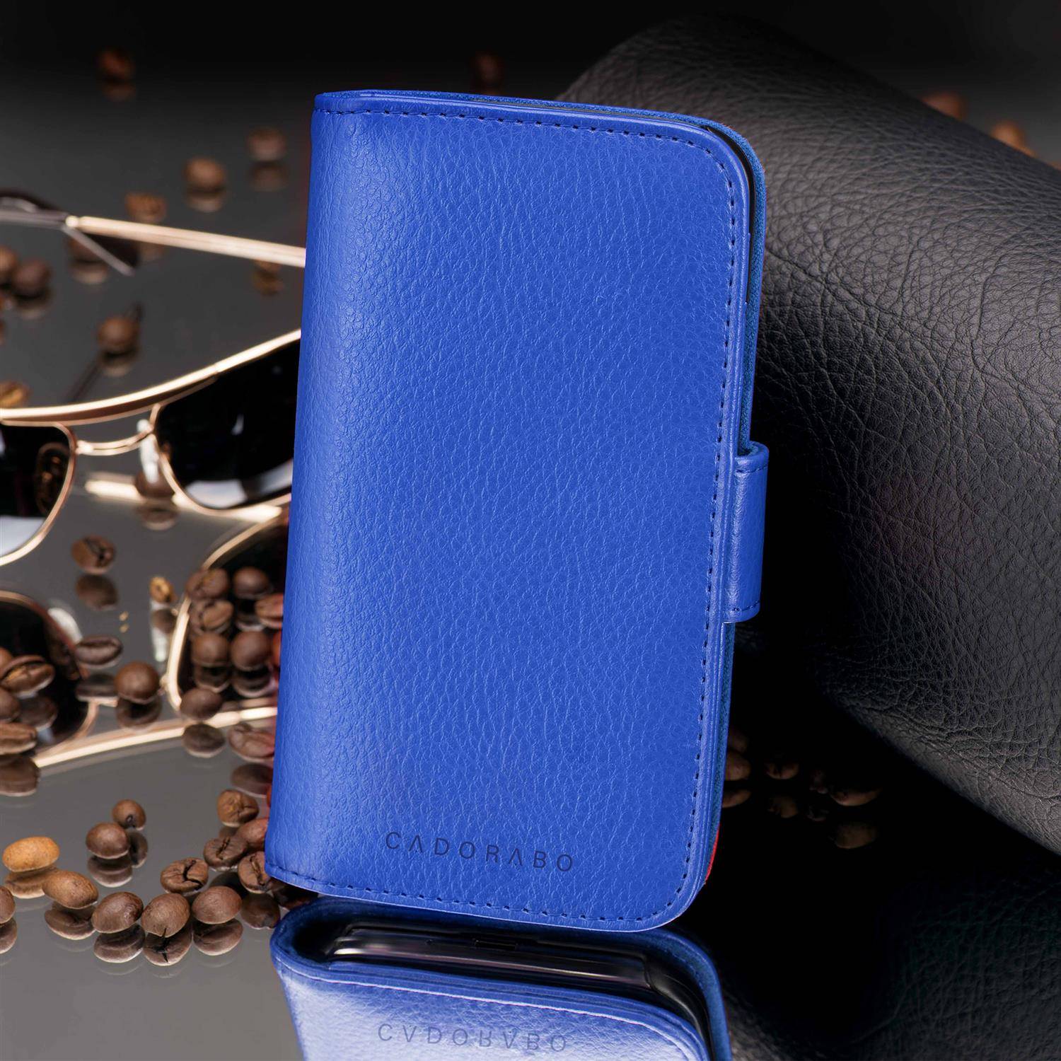 Cadorabo Hülle für Apple iPhone 13 PRO MAX in Blau Backcover Handy Schutz Hülle Book Case Booklet Kartenfächer