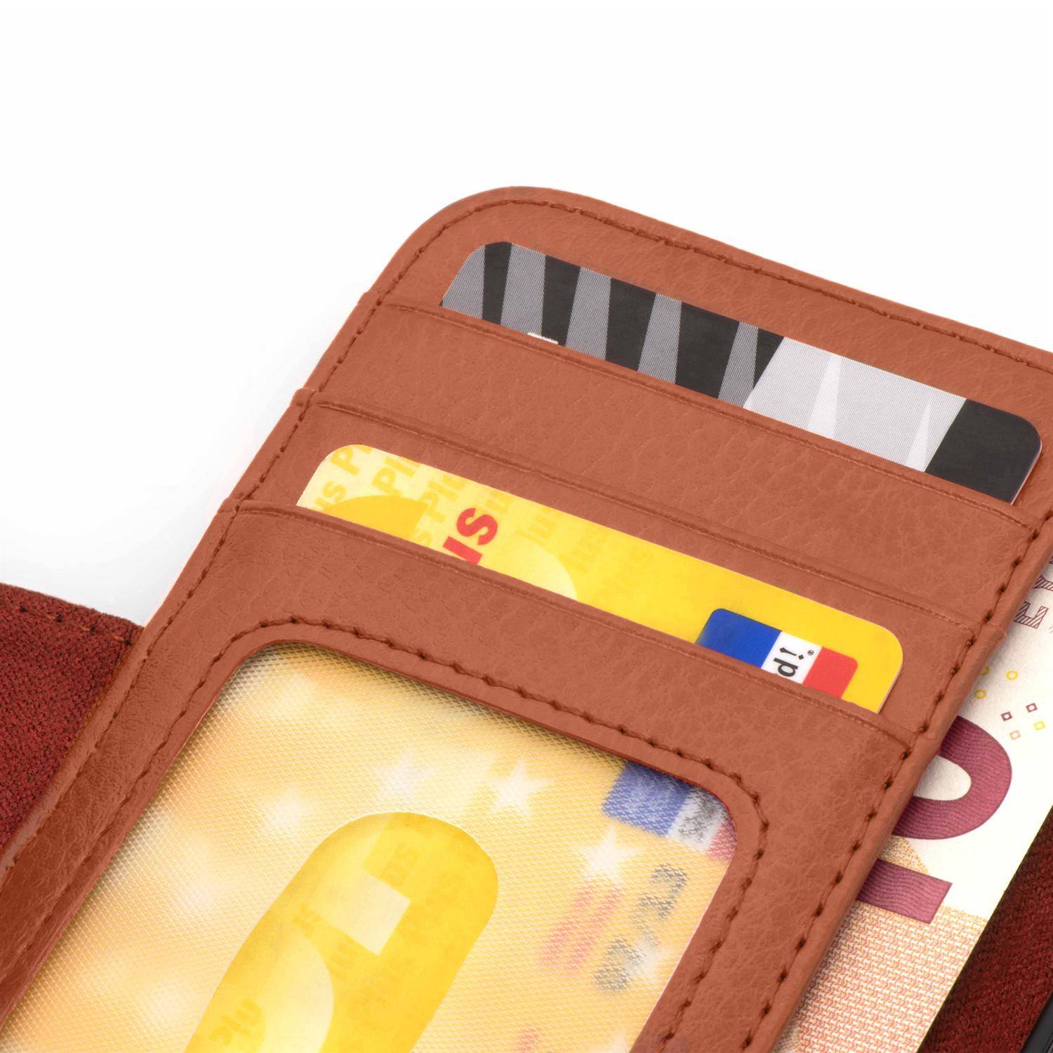 Cadorabo Hülle für Apple iPhone 13 PRO MAX in Braun Backcover Handy Schutz Hülle Book Case Booklet Kartenfächer