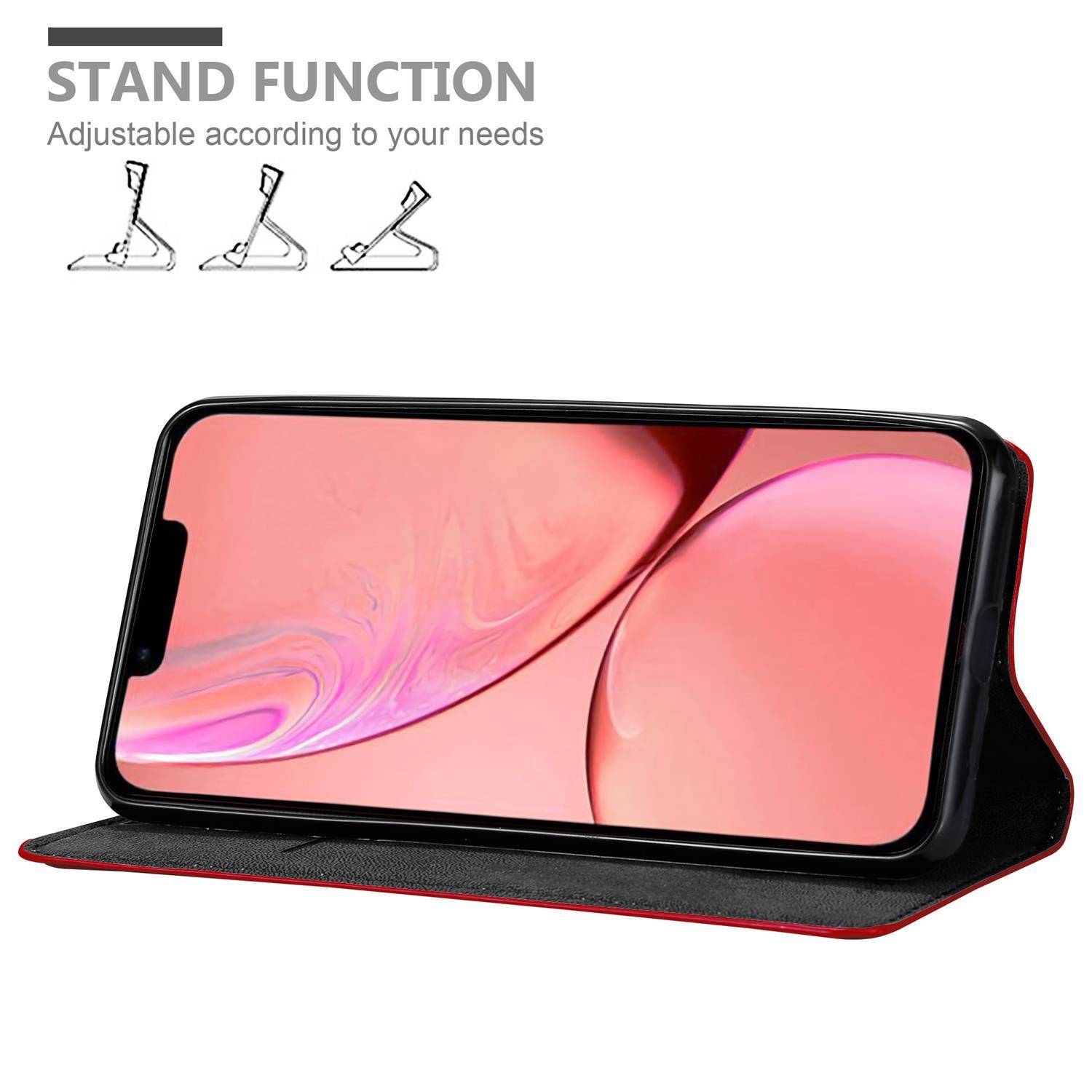 Cadorabo Hülle für Apple iPhone 13 PRO MAX Schutz Hülle in Rot Handyhülle Etui Case Cover Magnetverschluss