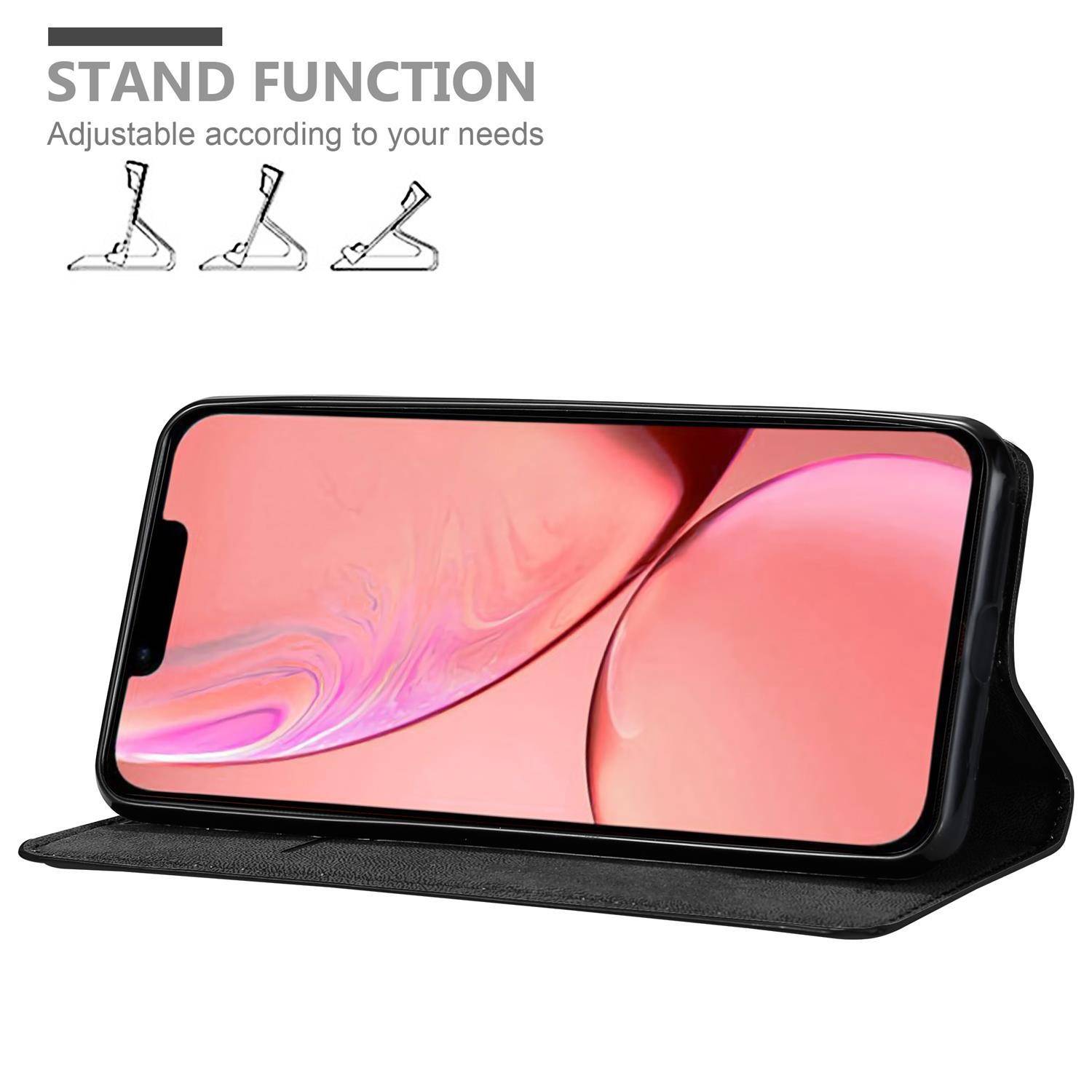Cadorabo Hülle für Apple iPhone 13 PRO MAX Schutz Hülle in Schwarz Handyhülle Etui Case Cover Magnetverschluss