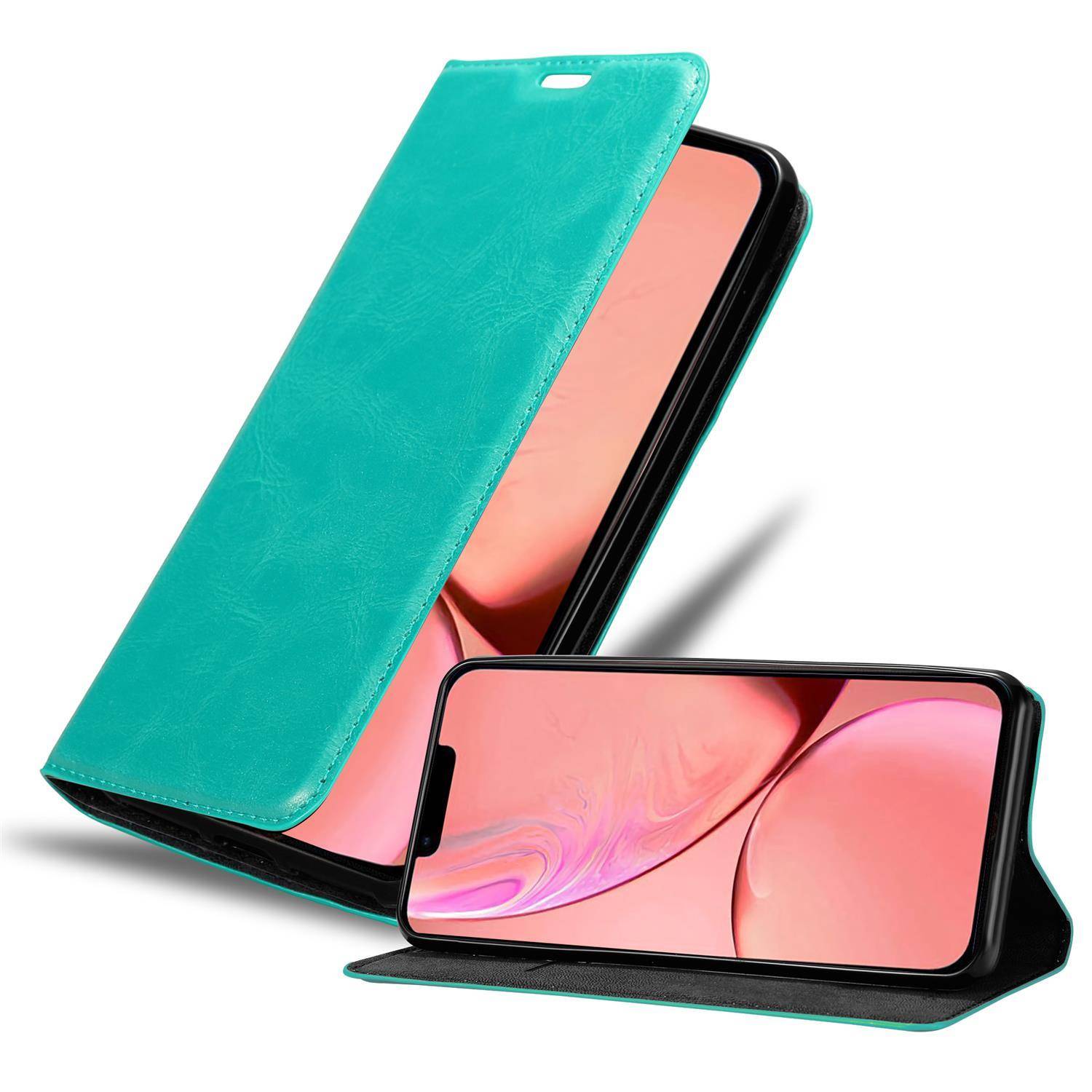 Cadorabo Hülle für Apple iPhone 13 PRO MAX Schutz Hülle in Türkis Handyhülle Etui Case Cover Magnetverschluss