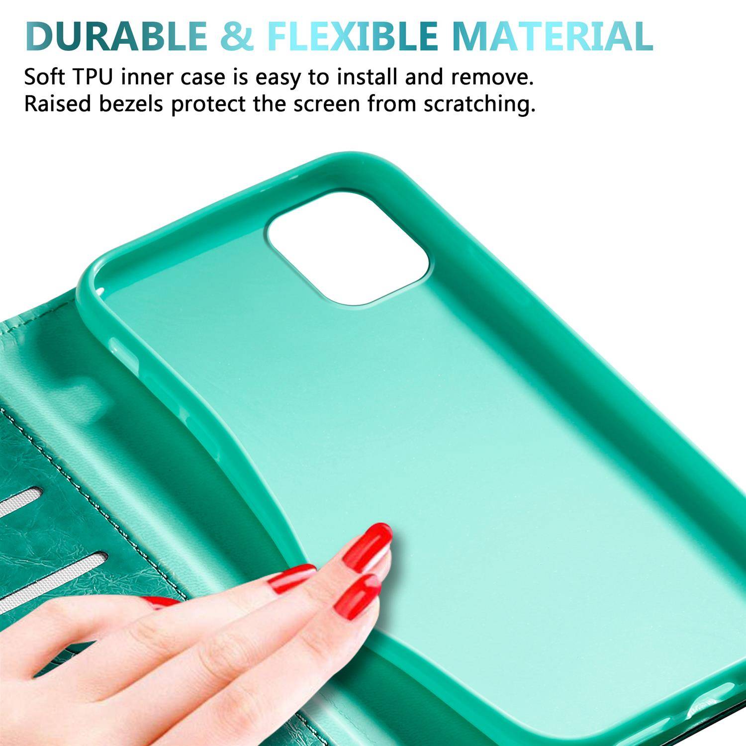 Cadorabo Hülle für Apple iPhone 11 Schutzhülle in Türkis Handyhülle Etui Cover Case Standfunktion