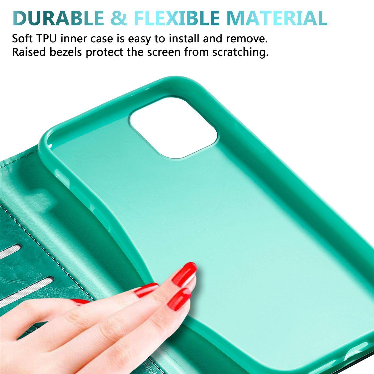 Cadorabo Hülle für Apple iPhone 11 PRO MAX Schutzhülle in Türkis Handyhülle Etui Cover Case Standfunktion