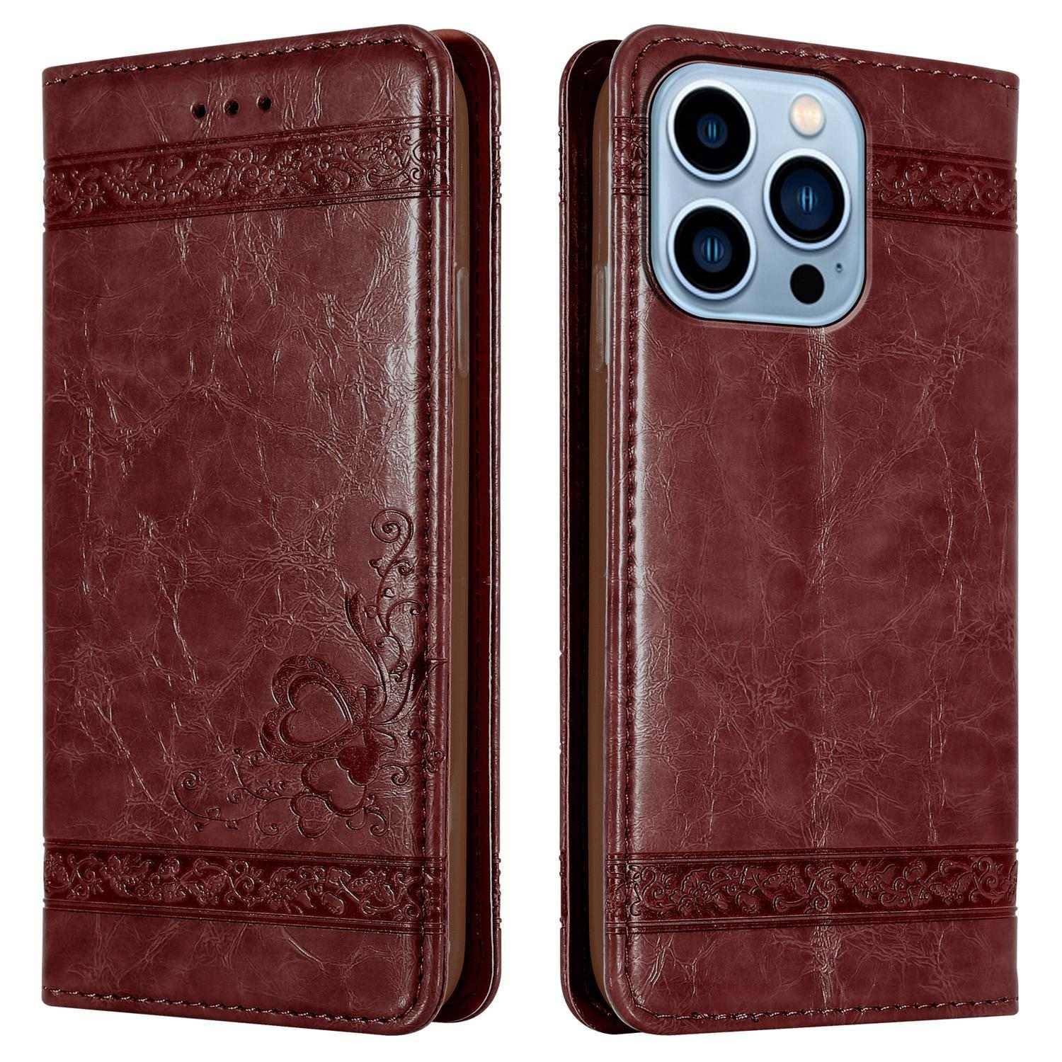 Cadorabo Hülle für Apple iPhone 13 PRO MAX Schutzhülle in Rot Handyhülle Etui Cover Case Standfunktion