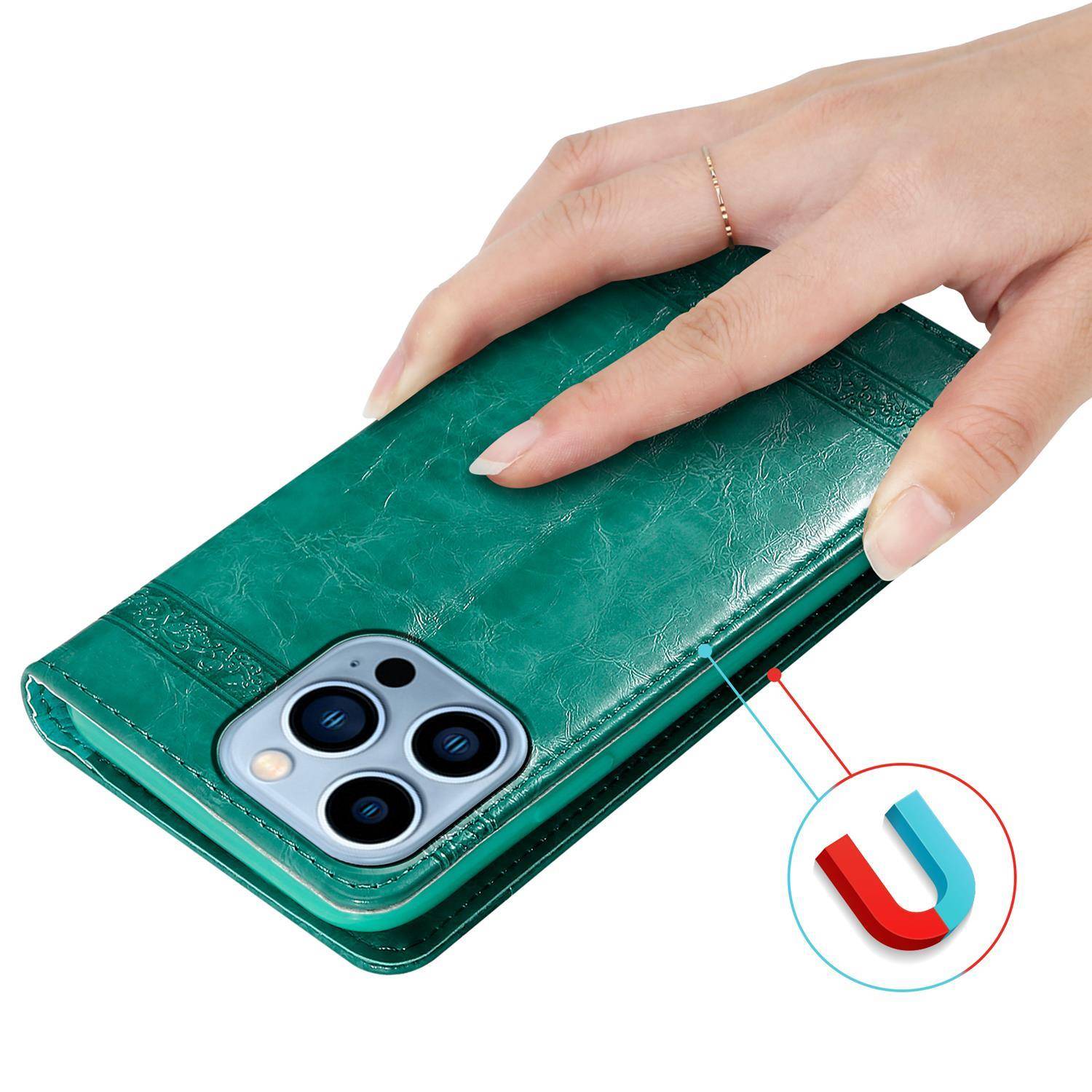 Cadorabo Hülle für Apple iPhone 13 PRO MAX Schutzhülle in Türkis Handyhülle Etui Cover Case Standfunktion